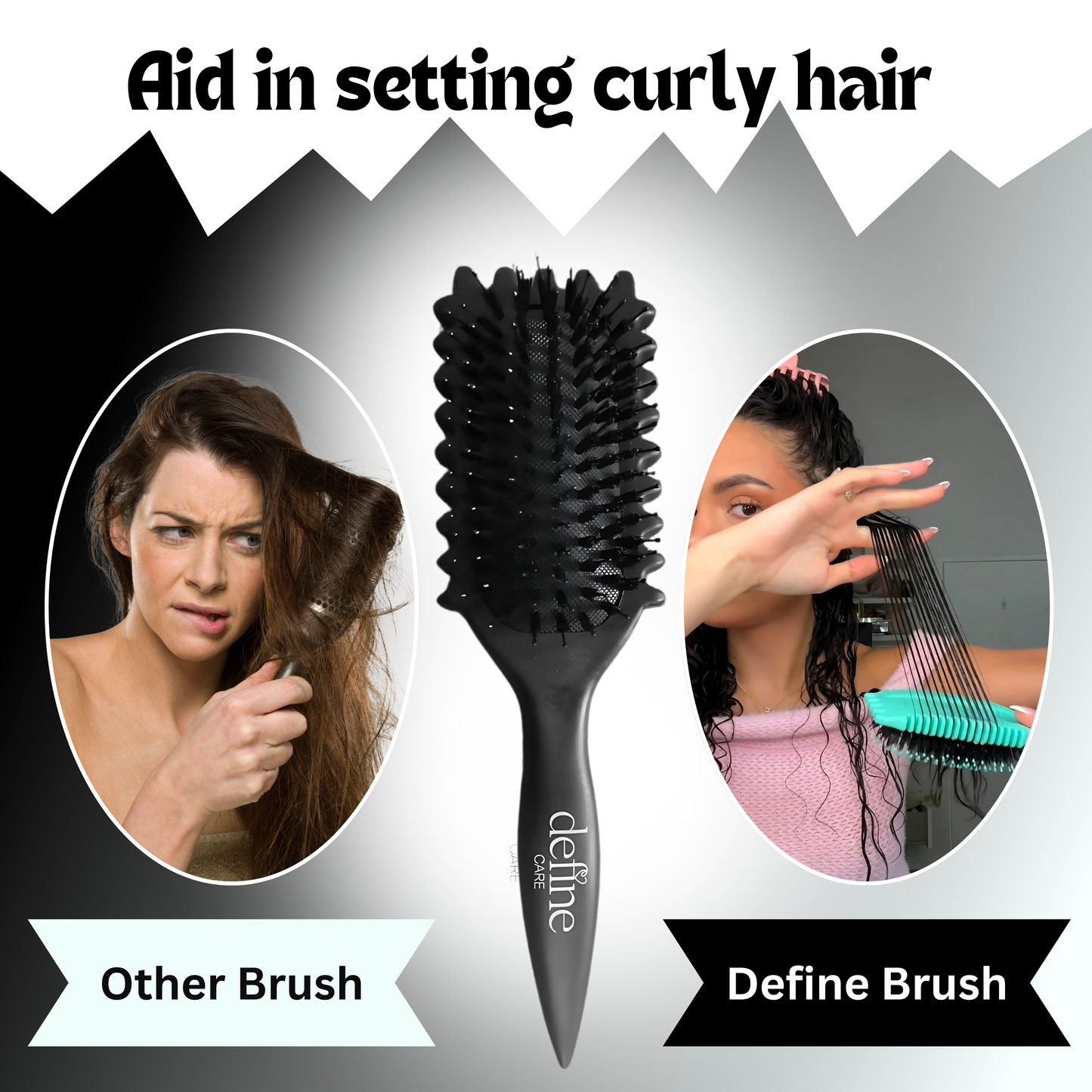 Define Care 3 in 1 Curl Defining Brush for Natural Curls, Detangling Define Curl Brush for Women & Mens!